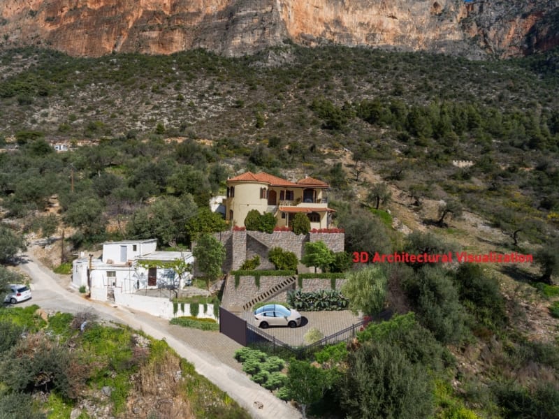 3D VISUALIZATION [#169] Big House with Amazing View in Leonidio Center, East Peloponnese - 345 000 euro